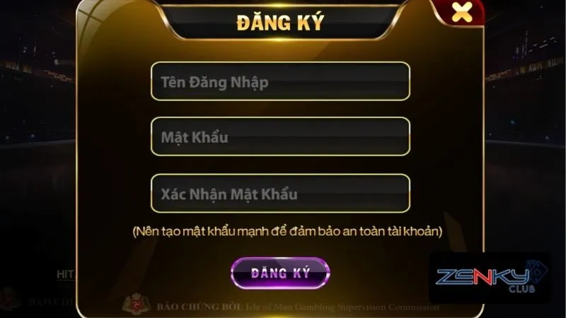 Biểu mẫu đăng ký tài khoản mới nhất trên Zenky