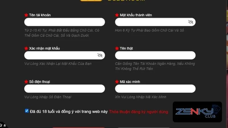 Thủ tục đăng ký Zenky cho tân binh