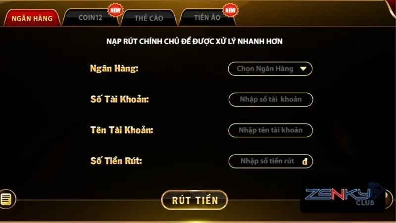 Giao dịch rút tiền được thực hiện nhanh nhất