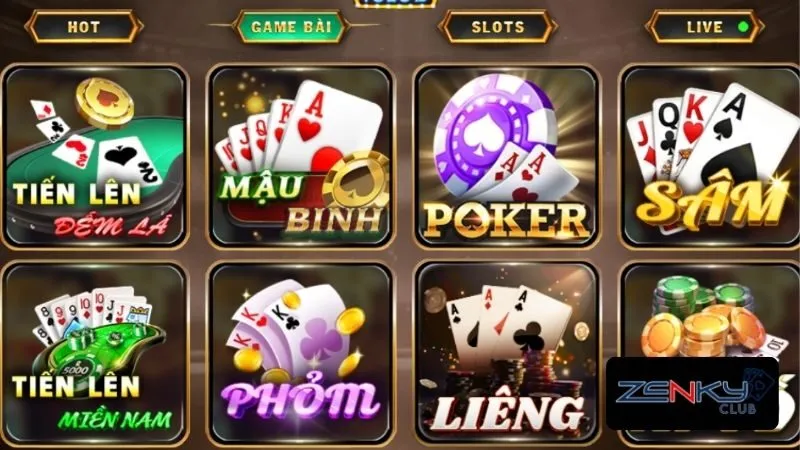 Hệ thống trò chơi game bài hot nhất trên trang web